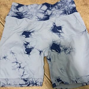 Blue Tie-Dye & Purple Tie-Dye Scrunched butt Shorts